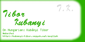 tibor kubanyi business card